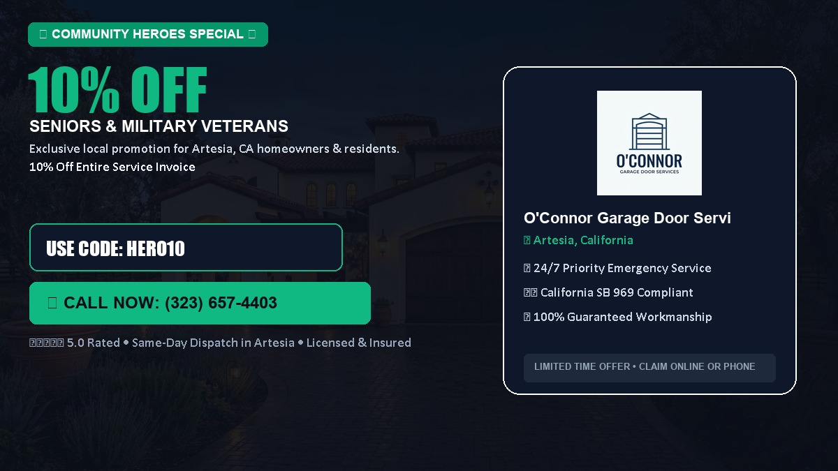 10% OFF Senior Citizens (65+) & Military / Veteran Community Discount in Artesia, CA